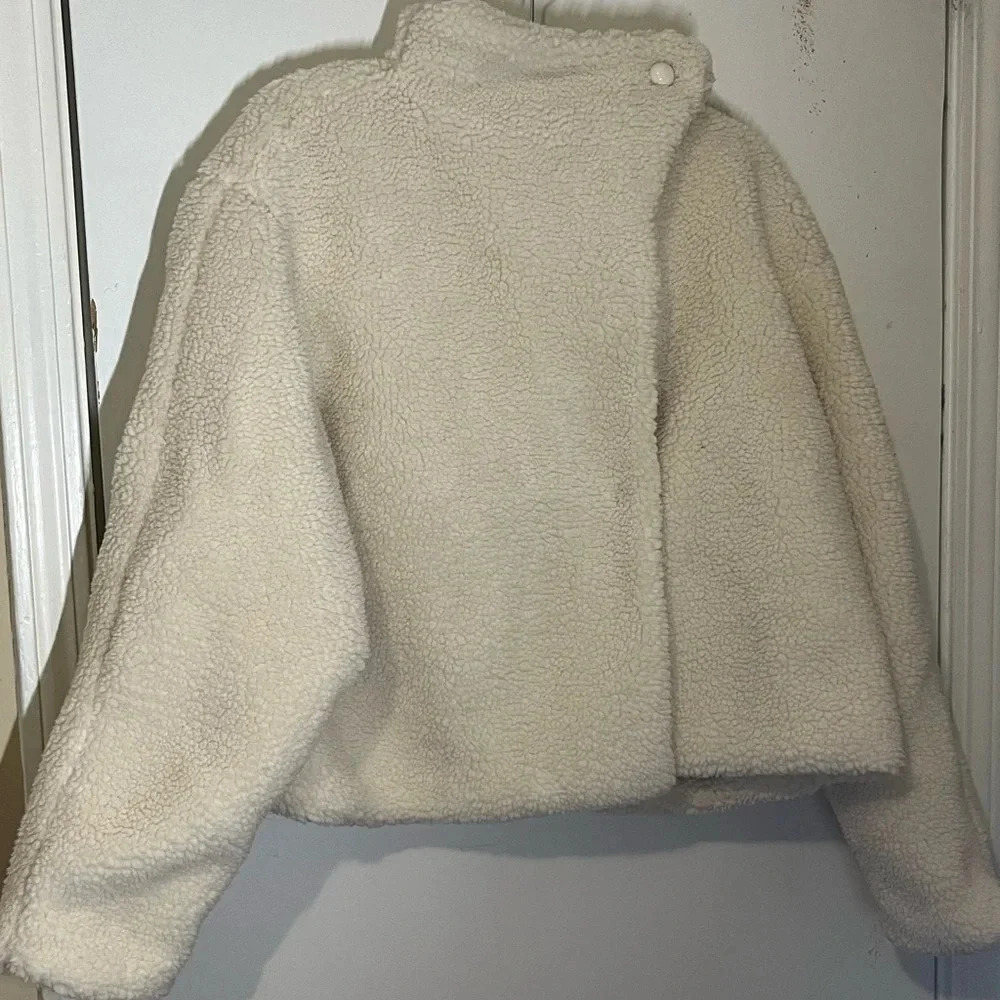 Just Fab faux shearling wrap jacket new with the tag bone white XXL - Picture 12 of 16